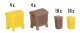 Garbage Bin Set -- 8 Large, 20 Small (brown, yellow), N, Faller Gmbh 272926