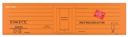 Railroad Decal Set -- Milwaukee Road/DSDX Ribbed-Side Reefer, O, Tichy Train Group 10018O