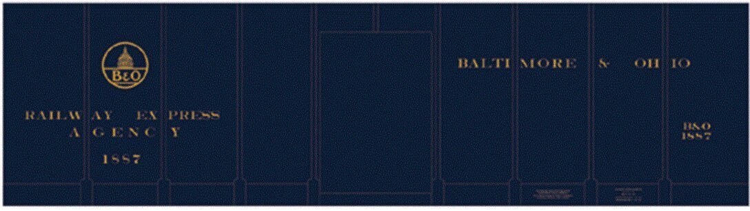 Railroad Decal Set -- Baltimore & Ohio REA Class M-15 Express Boxcar (blue car), HO, Tichy Train Group 10071