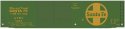 Railroad Decal Set -- Santa Fe 50′ Express Boxcar (green car, Large Logo, Ship & Travel Slogan, HO, Tichy Train Group 10073