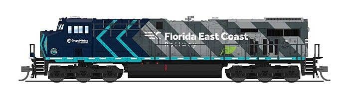 GE ES44AC GEVO - Sound and DCC - Paragon4(TM) -- Florida East Coast 815 (Grupo Mexico Scheme, gray, teal, green), N, Broadway Li