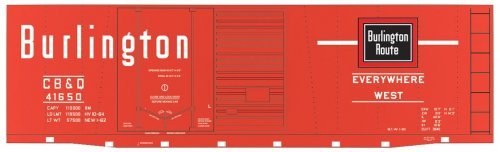 Railroad Decal Set -- Chicago, Burlington & Quincy 40′ Double-Door Boxcar (Chinese Red Car), O, Tichy Train Group 10094O