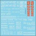 Railroad Decal Set -- Milwaukee Road Roadname Set (white), HO, Tichy Train Group 10413