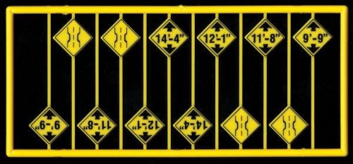 Bridge Clearance Warning Signs -- 12 Signs, HO, Tichy Train Group 8298