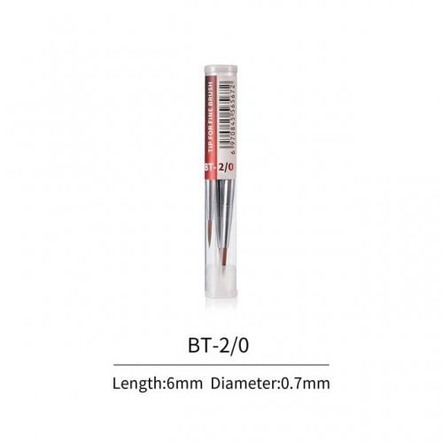 Interchangeable Aluminum-Shank Fine Brush Tips -- 2/0 pkg(3), All Scales, DSPIAE 20