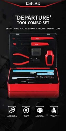 Departure Tool Combo Set -- Includes Sprue Cutter, Hobby Knife, Blades, Abrasives, Tweezers and M, All Scales, DSPIAE TCS01