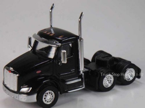 Peterbilt 579 3-Axle Day-Cab Tractor Only 2 Pack - Assembled -- Black, HO, Herpa Models 410534