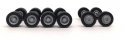 Planetary Hub Truck Wheels -- 2 Fronts, 4 Rears, HO, Herpa Models 5479
