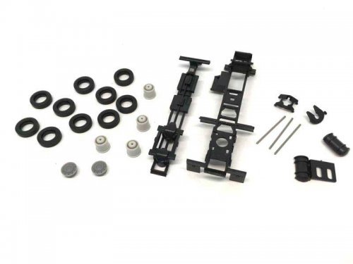 Kenworth-Peterbilt-GMC Short Chassis - Kit -- Unpainted Black, HO, Herpa Models 5484