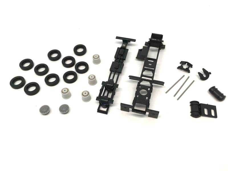 Kenworth-Peterbilt-GMC Short Chassis - Kit -- Unpainted Black, HO, Herpa Models 5484
