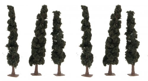Evergreen-Conifer Trees - Super Scenic Series -- 5-1/2 - 6′ 14 - 15.2cm pkg(6), All Scales, JTT Miniature Tree 92135
