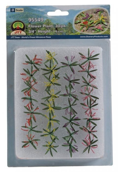Flower Plants -- 1/4′ .6cm Height pkg(30), O, JTT Miniature Tree 95549