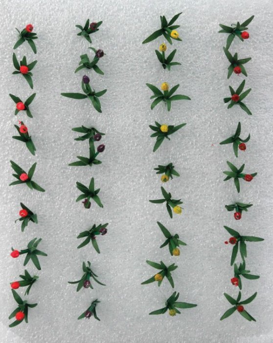 Tulips -- 1′ 5cm (Assorted Colors) pkg(36), All Scales, JTT Miniature Tree 95555