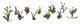 Assorted Flower Plants -- Set 4 pkg(10), HO, JTT Miniature Tree 95563