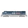 GE ES44AC GEVO - Standard DC - Stealth -- US Navy 44 (Fantasy Scheme, gray, green, silver), HO, Broadway Limited Imports 9875