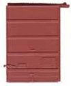 7′ Five-Panel Boxcar Door w/Low Tack Board pkg(2) -- Red Oxide, HO, Kadee Quality Products 2240