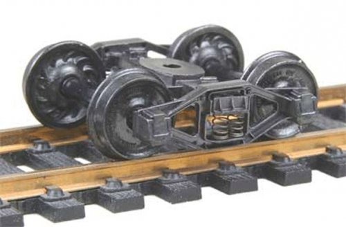 Bettendorf T-Section Fully Sprung Metal Trucks -- Code 110 (.110`) 33` Ribbed-Back RP-25 Wh, HO, Kadee Quality Products 511