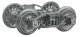 Arch Bar Fully Sprung Metal Trucks -- 33′ Ribbed-Back All-Metal Non-Magenetic Wheels - 1 Pai, G, Kadee Quality Products 972