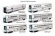 Viewliner Baggage & 5 Superliner Car Bookcase Set -- Amtrak (Phase VI silver, blue, red), N, Kato USA Inc 101789