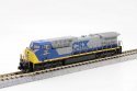 GE AC4400CW Low Numberboards - Standard DC -- CSX 77 (YN1, gray, blue, yellow), N, Kato USA Inc 1767043