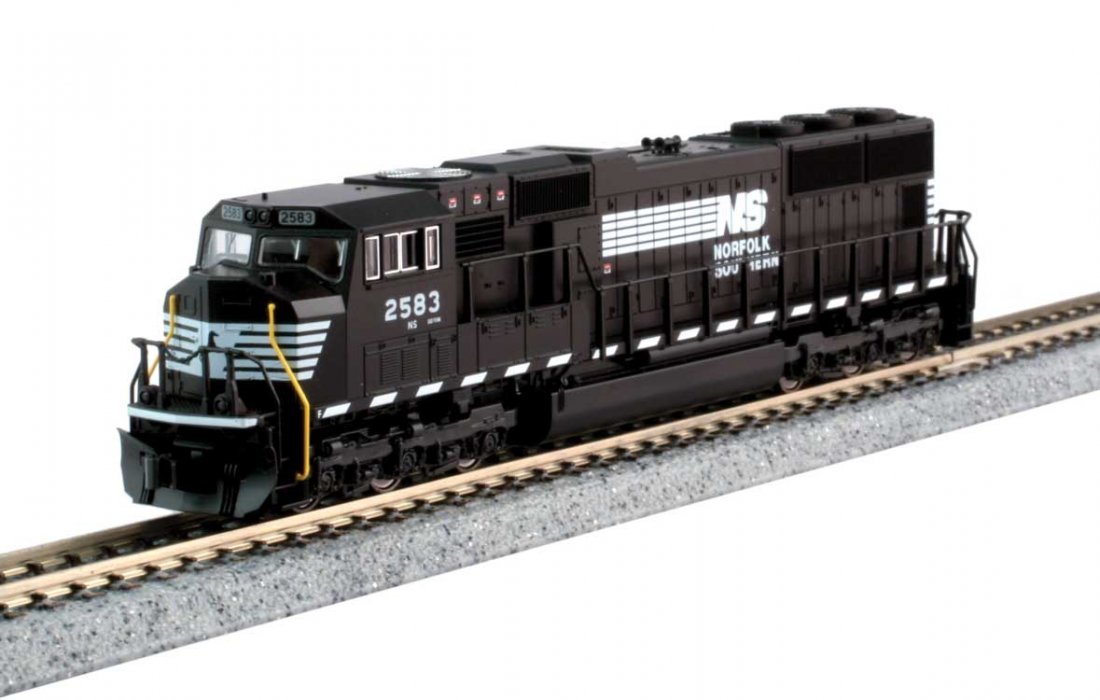 EMD SD70M with Standard Flat Radiators - Standard DC -- Norfolk Southern 2581 (black, white), N, Kato USA Inc 1767613