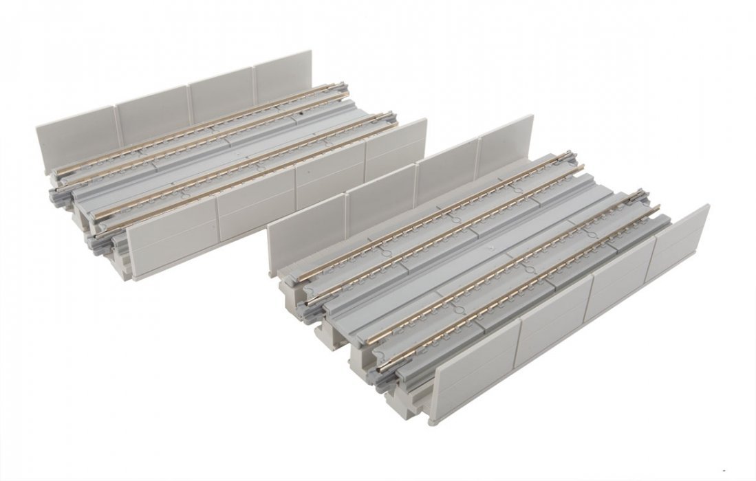 Double-Track Straight Viaduct Track - Unitrack -- 4-7/8′ 124mm pkg(2), N, Kato USA Inc 20422