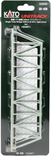 Single-Track Truss Bridge - Unitrack -- Light Green 9-3/4′ 24.8cm, N, Kato USA Inc 20428