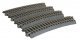 Curved Roadbed Track Section - Unitrack -- 22.5-Degree Section, 14-1/2′ 370mm Radius pkg(4), HO, Kato USA Inc 2280