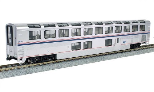 Superliner I Lounge - Ready to Run -- Amtrak 33023 (Phase VI silver, blue, red), HO, Kato USA Inc 356067