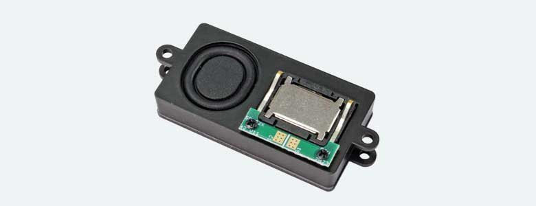 Rectangular Speaker with Enclosure -- 4 Ohm, 7/8 x 1-21/32 x 5/16′ 22 x 42 x 8mm, All Scales, LokSound By ESU 50345