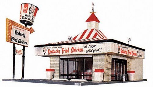 Kentucky Fried Chicken(R) Drive-In -- Kit - 8-3/8 x 4-1/4′ 21.3 x 10.8cm, HO, Life-Like Products 1394