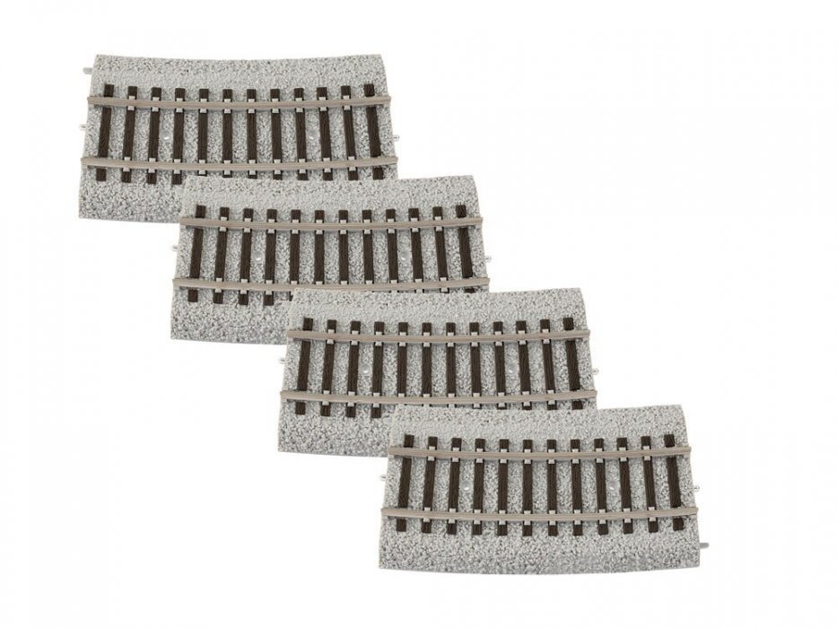 Curved Code 83 Roadbed Track - MagneLock -- 1/3 20′ Radius Curve pkg(4), HO, Lionel 8768074