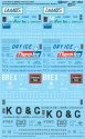 Railroad Decal Set -- Reefers: Lamb Weston REMX, Thermice TICX, CB&Q RBBX, Kansas Okla, N, Microscale Industries Inc 601507