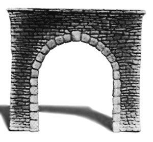 Single Track Tunnel Portal -- Random Stone - 2-5/8 x 2-1/2′ 6.5 x 6.2cm, N, Pre-Size Model Specialities 203