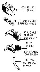 Truck Mount Couplers -- `T` Shank .225` .57cm (Short) 2 Pairs, N, Micro Trains Line 130012