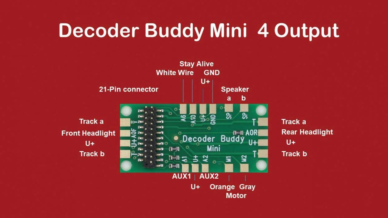 Decoder Buddy Mini - Locomotive Motherboard with 21-Pin Decoder Socket -- With 1.0K-Ohm Resist, All Scales, Nix Trains NTZ2