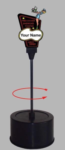 Drive-In Double-Sided Rotating SignÊw/Name Sheet -- For HO & O Scales, All Scales, Micro Structures 55085
