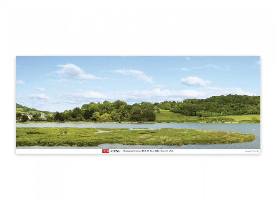 Backscene Photographic Background 95 x 13′ 240 x 33.3cm -- River Valley, All Scales, Peco SKP01