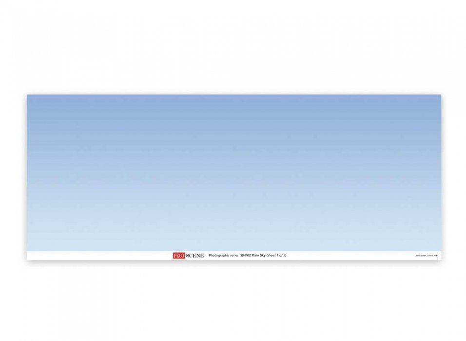 Backscene Photographic Background 95 x 13′ 240 x 33.3cm -- Plain Sky, All Scales, Peco SKP02