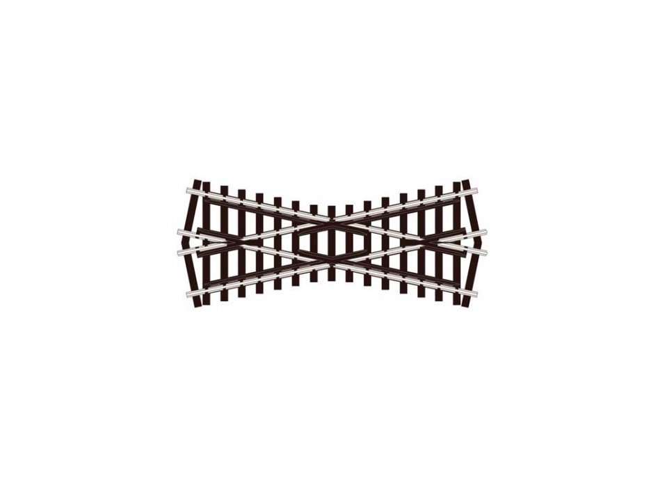 Code 100 Streamline Crossing -- Short, Insulfrog - 24-Degree - 18′ 45.7cm, HO, Peco SL93