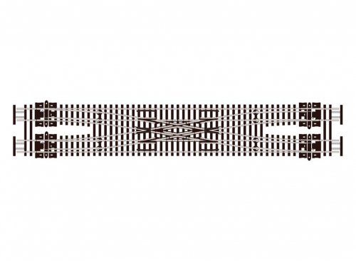 Code 55 Double Crossover (Scissors-Type) -- Electrofrog - Medium - 18′ Radius, N, Peco SLE383F
