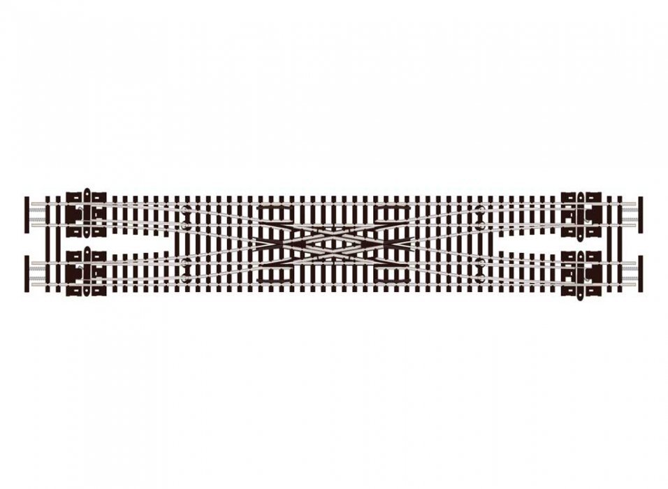 Code 55 Double Crossover (Scissors-Type) -- Electrofrog - Medium - 18′ Radius, N, Peco SLE383F
