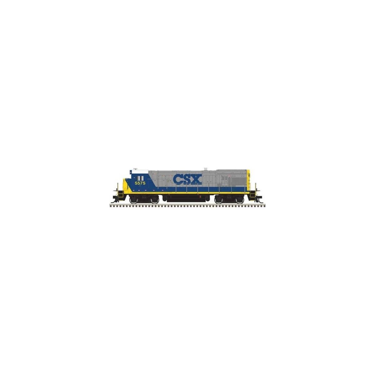 GE B30-7 Low Nose - Standard DC - Master(R) Silver -- CSX 5575 (YN2, Bright Future, gray, blue, yellow), HO, Atlas Model Railroa