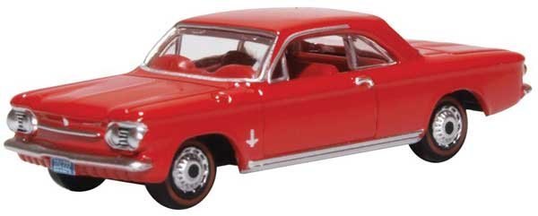 1963-1970 Chevrolet Corvair Coupe - Assembled -- Riverside Red, HO, Oxford Diecast 87CH63002