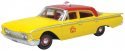 1960 Ford Fairlane 500 Town Sedan - Assembled -- New York City Taxi (yellow, red), HO, Oxford Diecast 87FF60003