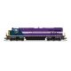 GE ES44AC GEVO - Standard DC - Stealth -- CSX 1871 (Atlantic Coast Line Heritage, blue, purple, silver, yellow), N, Broadway Lim