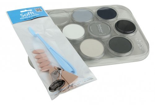 7-Color Modeler′s Weathering Kit -- Grays, Grime & Soot, All Scales, Pan Pastel 30702