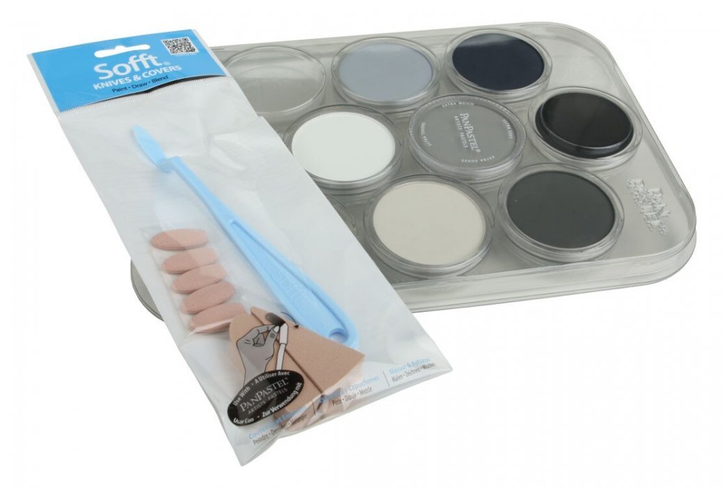 7-Color Modeler′s Weathering Kit -- Grays, Grime & Soot, All Scales, Pan Pastel 30702