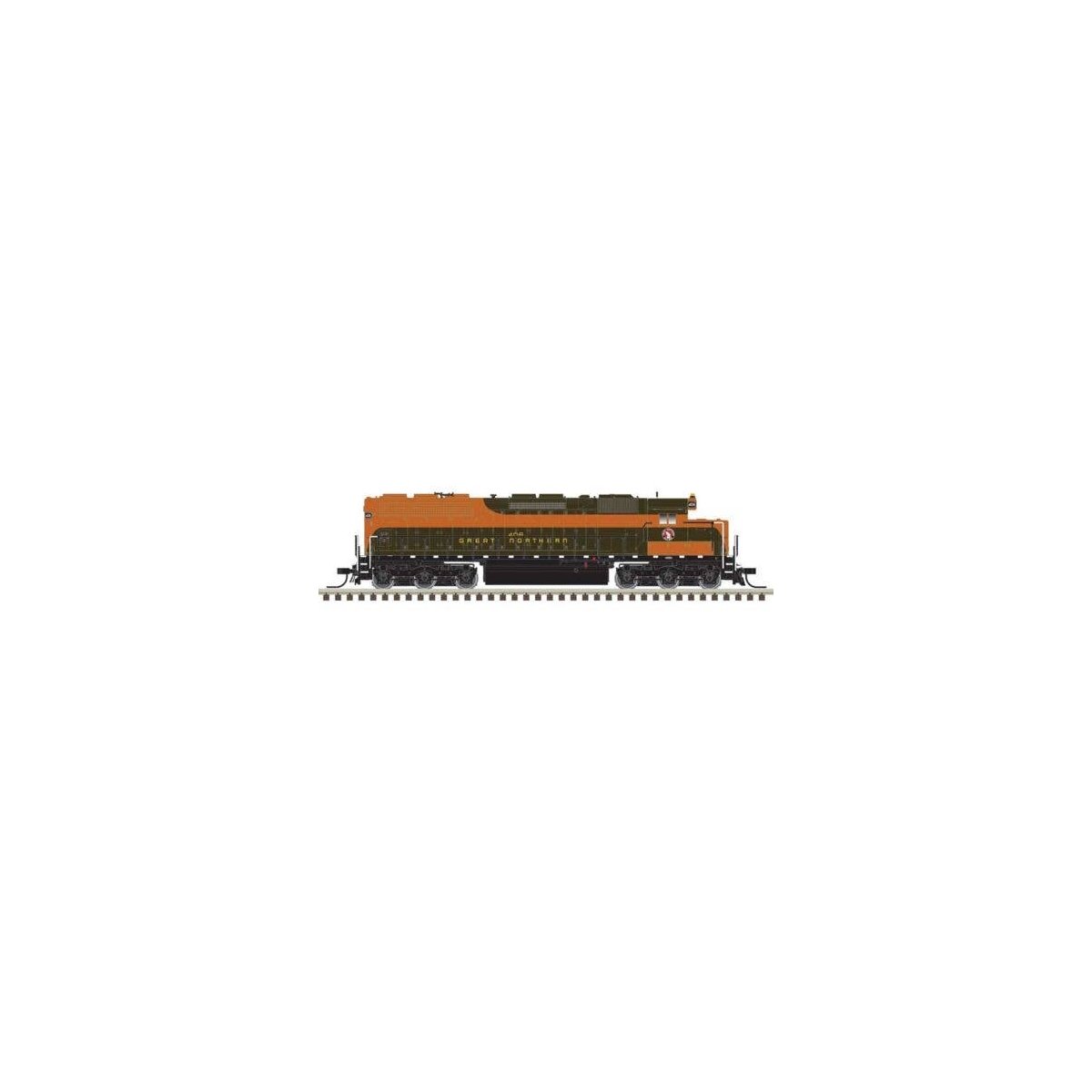 EMD SD45 Low Nose - Standard DC - Master(R) Silver -- Great Northern 406 (Omaha Orange, green, yellow), N, Atlas Model Railroad 