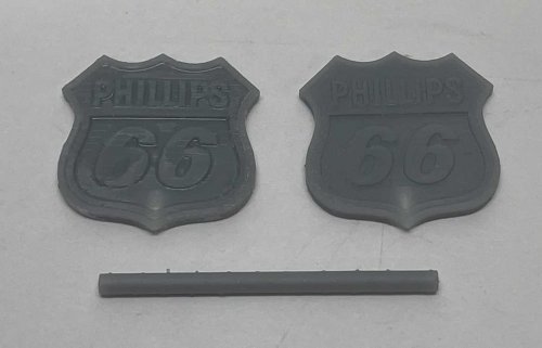 Phillips 66 Gas Station Sign w/Pole -- Unpainted 3D Print, N, Phoenix Precision Models 30649